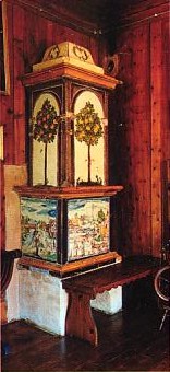 tile stove from Gleifheim Castle, Austria, photo by Gunter von Voithenberg