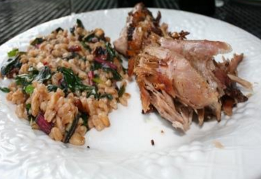 goat/sheep meat with rice and vegetables