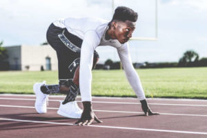 sprinter getting ready to race