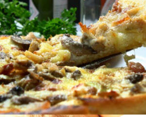 Pizza slice with veggie toppings