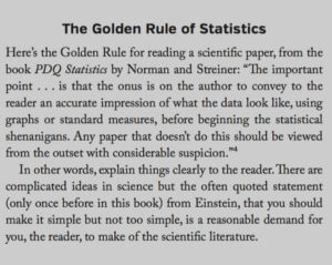 A description of the golden rule of statistics