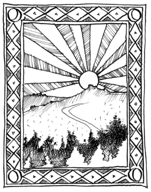 Illustration of a sunset