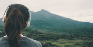 girl with headphones