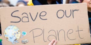 save our planet carboard sign