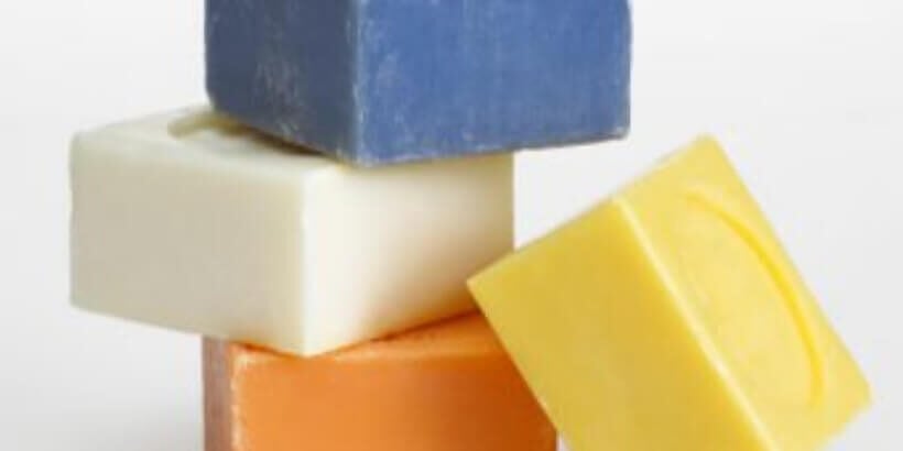 stack of colorful bar soap