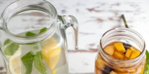 fruit in jars for summer drinks