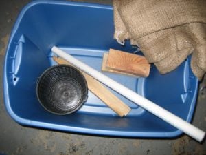 materials in bucket