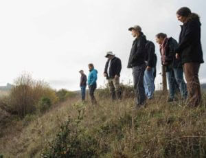 The Fibershed Carbon Farm cohort meets along a freshwater creek at Freestone