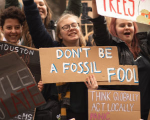 don't be a fossil fool protest sign