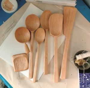 carved wooden spoons